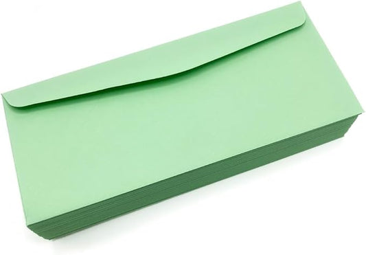 Limited Papers (TM) No. 10 Regular Standard Mailing Envelope - Pastel - Soft - 24 Pound (4.8 inch x 9.5 inch) - Announcement, Invoices, Checks, Letters, Contracts, Business Envelopes (Green, 100)