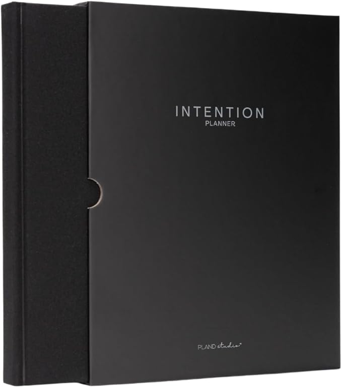 Pland Studio 90-Day Planner – Undated Daily Goal Journal for Men & Women | Charcoal Onyx Hardcover with Habit Tracker, Vision Board, Gratitude Prompts & Flat Lay Binding | Productivity & Mindfulness Notebook