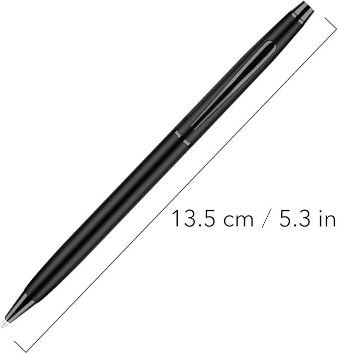 Unibene Slim Metallic Retractable Ballpoint Pens - Matte Black, Nice Gift for Business Office Students Teachers Wedding Christmas, Medium Point(1 mm) 6 Pack-Black ink