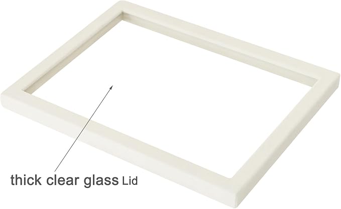 Coward 2Pcs Beige Velvet Glass Lid for the Trays Can Use if Needed