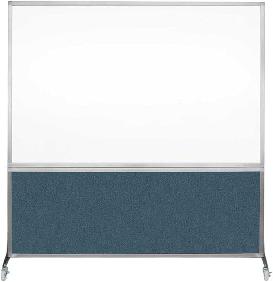 DivideWrite Mobile Whiteboard | Double Sided Dry Erase Board | Portable Office Cubicle Partition | Display for Classrooms, Conference Rooms, Meeting Areas and More | Caribbean Fabric 6' Wide x 6' Tall