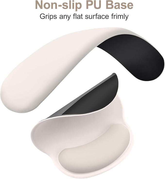 MOSISO Wrist Rest for Keyboard Mouse Pad Set, Large Gaming Deskpad&Circle Curved Mousepad&Keyboard Wrist Rest&Coaster, Ergonomic Non-Slip Mousepad&Easy Typing Pad with Curved Memory Foam, Stone Gray