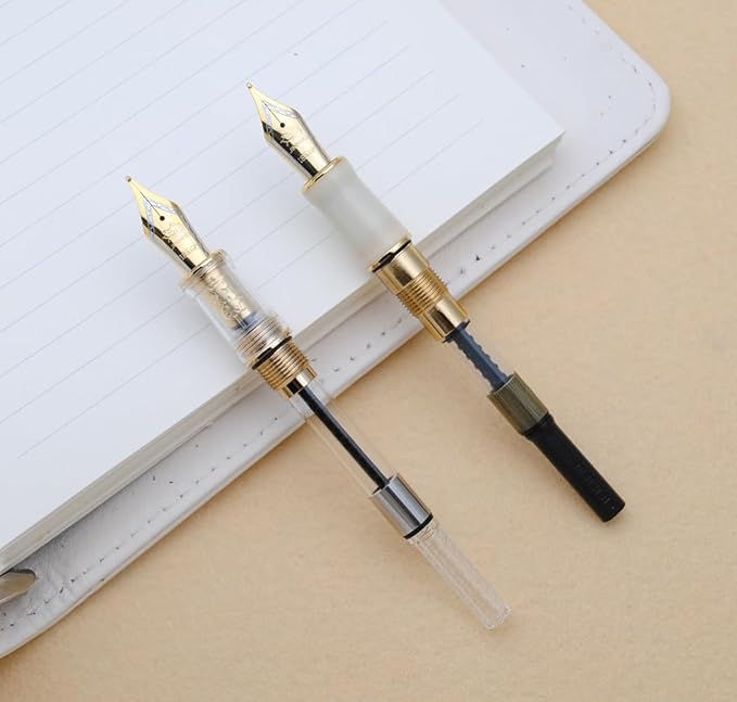 JINHAO 100 Fountain Pen with Ink Converter (Medium Nib 0.7mm, Transparent)