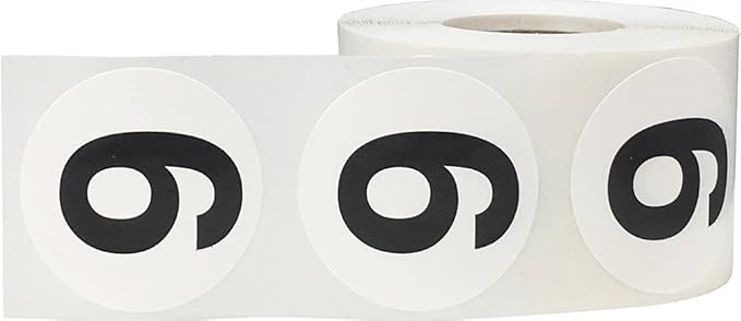 Black Number 6 Circle Stickers, 1.5 Inches Round, 500 Labels on a Roll for Inventory Management, Classroom Use, Storage Bins, and Product Labeling, Made in The USA