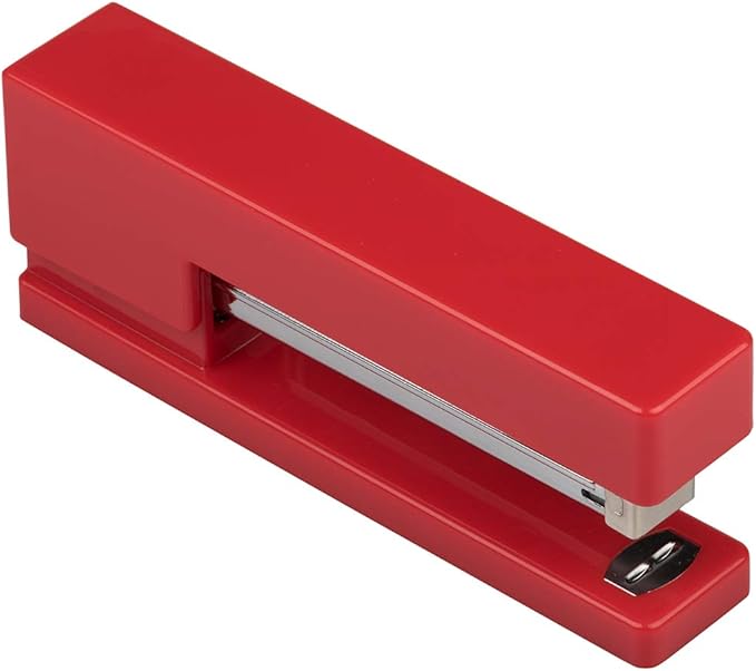 JAM PAPER Desk Trio Pack - Red - Stapler, Tape Dispenser & Pen Holder - 3/Pack