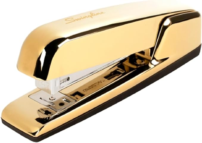 Swingline Stapler, 30 Sheet Capacity, 747 Business Stapler, Jam Free, Metal, Gold Chrome (74721)