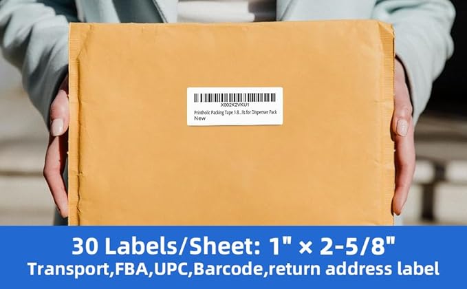3000 30 Per Sheet Self Adhesive 1" x 2-5/8" Address Shipping Labels for Laser & Inkjet Printers, 100 Sheets, 30 Per Labels Per Page