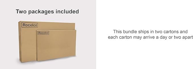 Rocelco Standing Desk Converter and Floor Mat - 31.5 Inch Sit Stand Up Dual Monitor Tabletop Riser with Tablet Mount, Height Adjustable Workstation - Deep Keyboard Tray - Black (R VADRB-MAFM)