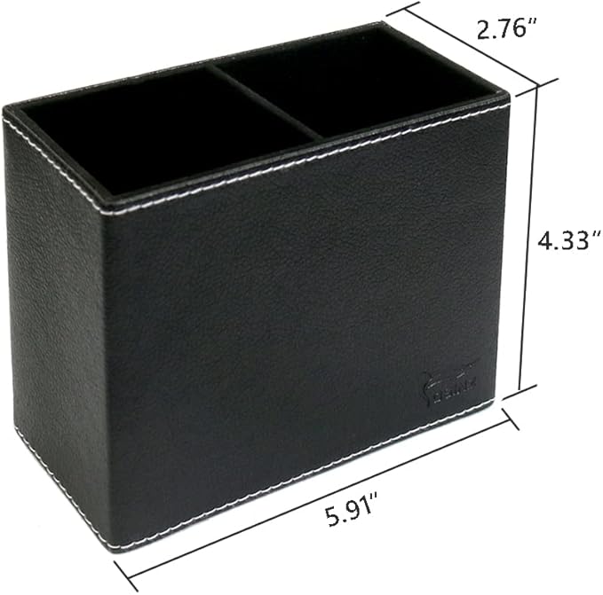 Pen Pencil Holder Cup Container PU Leather Desk Organizer Stand Decor Brush Scissor Holder Decoration Office Desk Home School