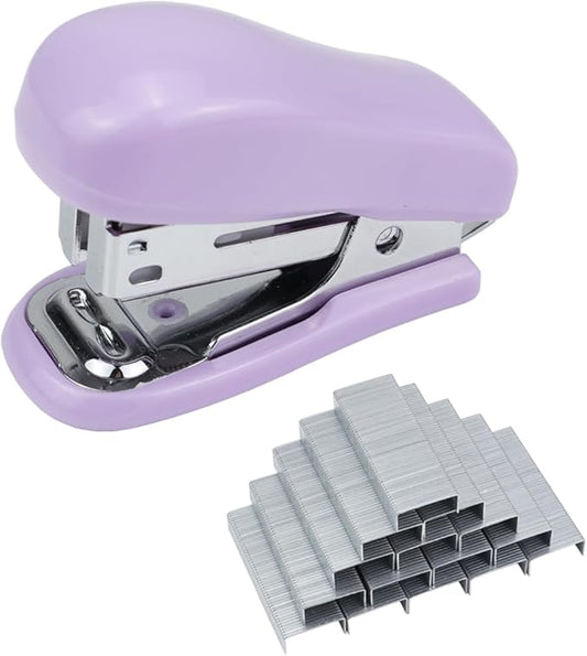 Mini Desktop Stapler Set,20 Sheet Capacity,Includes Built-in Staple Remover and 750PCS No.12 Staples,Small Cute Stapler for Office and School Supplies (Purple)