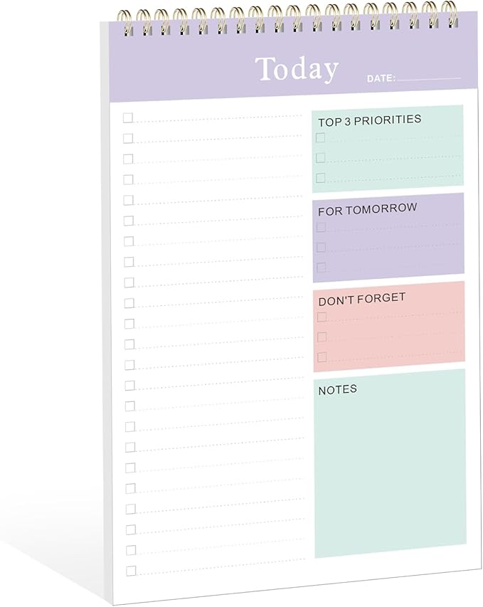 Weekly To Do List Notepad, Undated Planner with 52 Sheets (6.5''x8.9''), Desk Weekly Planner for Women & Man, Home School & Work