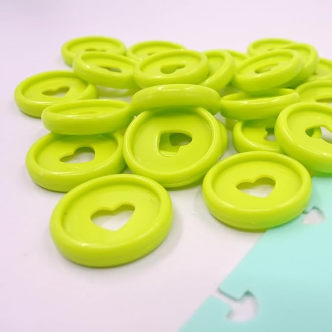 33pcs Planner Discs for Discbound Notebook Accessories 0.94 inch Binder Rings Heart Expansion Disc Binding Discs(33pcs Green 0.94 inch/24 mm)