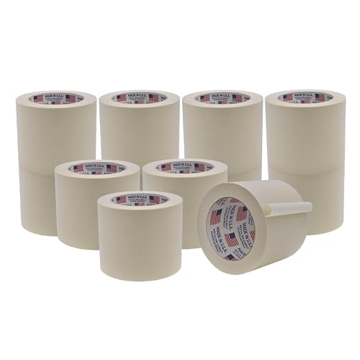WOD MT5 Utility Grade Masking Tape, 3 inch x 60 yds. (Pack of 12) for Home or Office air-Dry Painting, Labeling, & Packing. Leaves no Residue