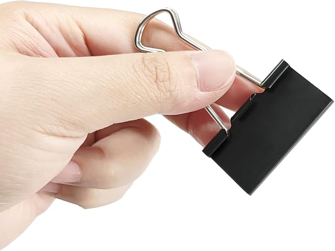 DSTELIN Large Binder Clips 1.6-Inch (24 Pack), Big Paper Clamps Clips for Office Supplies, 1.6-Inch/41mm Width, 0.7-Inch/18mm Capacity, Black