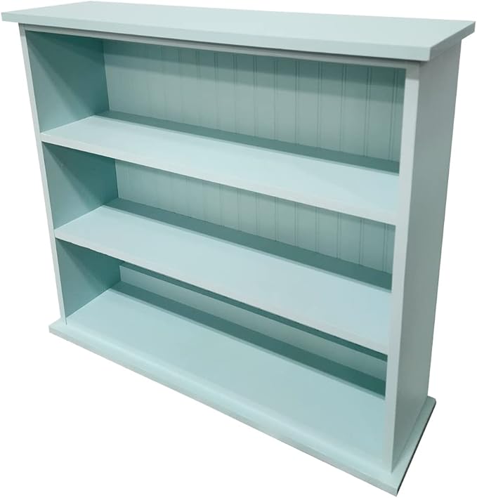 Sawdust City Solid Wood 3-Shelf Hall Bookcase (Solid Baby Aqua)
