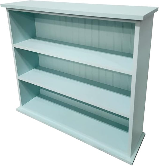 Sawdust City Solid Wood 3-Shelf Hall Bookcase (Solid Baby Aqua)