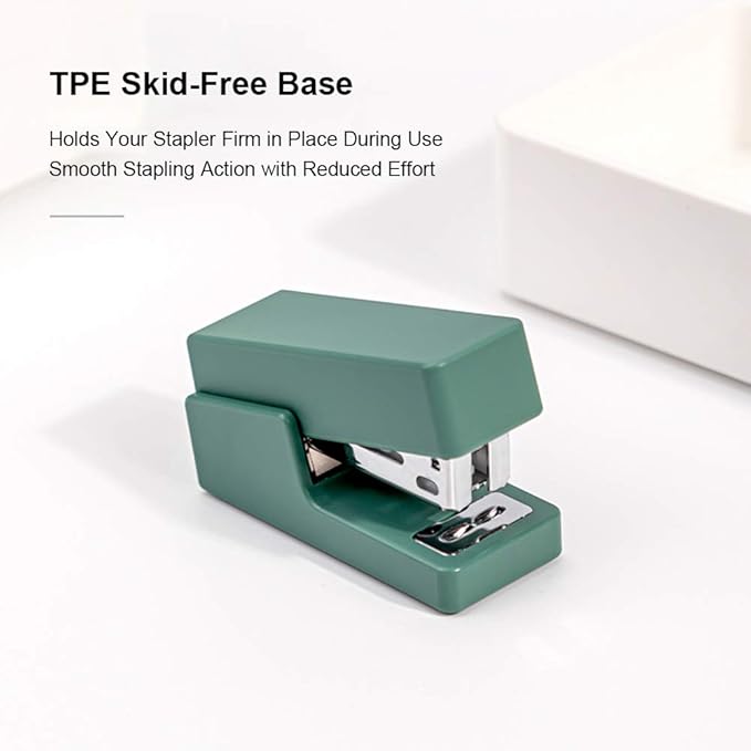 NUSIGN Mini Stapler, 20 Sheet Capacity, Office Desktop Stapler Green, Includes 640 Standard Staples and A Staple Remover
