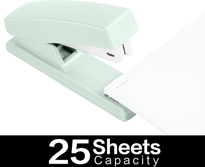 Deli Stapler, Desktop Staplers with 640 Staples, Office Stapler, 25 Sheet Capacity, Green