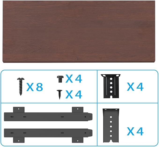 FRMSAET Furniture Accessories Office Product Suits Hardware 20/24/30 inches Keyboard Drawer Tray Wood Holder Under Desk Adjustable Height Platform. (30 inches, Cherry)