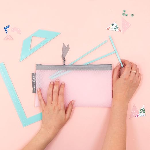 Craftelier - Complete Bookbinding Ruler Kit - Includes L Ruler + T Ruler + Spacing Guide + Corner Cutting Square + Case + Instruction Manual - Turquoise Color