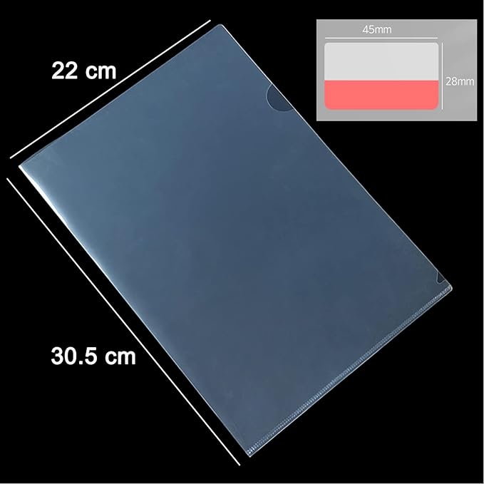 100 Pack Document Clear Plastic Folder Copy Safe Project Pocket LType US Letter Size A4 Paper Sleeves Folders in Transparent with 30 Pieces Index Tabs