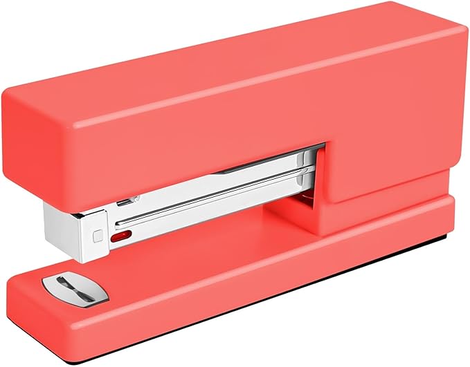 1 Desktop Stapler & 1 Tape Dispenser - 25 Sheet Capacity with 830 Staples and Staple Remover, Non-Slip for Office,School, Home & Classroom, Orange(Tape not Included)