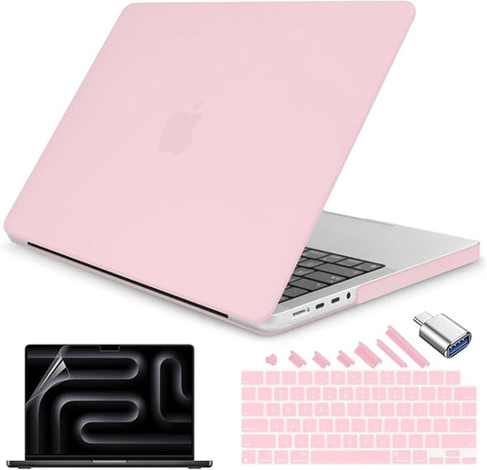 Teryeefi Matte Case for MacBook Pro 16 Inch A3403 A3186 A2991 A2780 A2485 (2025 2024 2023 2022 2021 Release) - Protective Hard Shell Cover for MacBook Pro 16" M4/M3/M2/M1 Pro/Max Chip-Chalk Pink