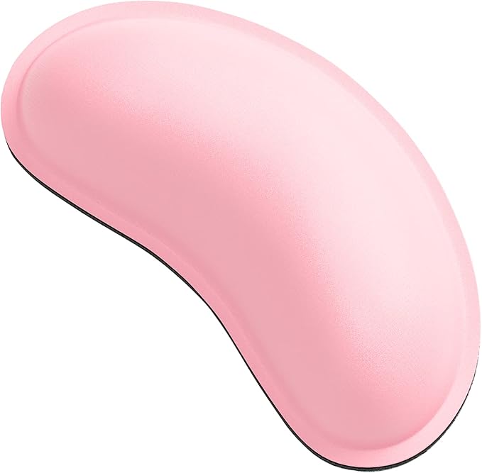 Dapesuom Mouse Wrist Rest, Ergonomic Memory Foam Mouse Wrist for Computer Desk Mats Support, PU Leather Hand Rest Pad Cushion for Gaming, Laptop, Men, Women, Pain Relief & Easy Typing, Pink