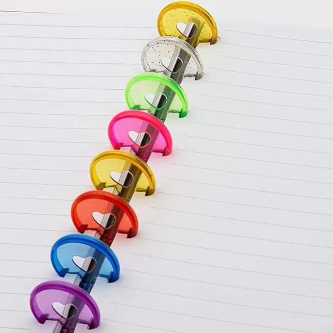 33pcs Planner Discs for Discbound Notebook Accessories 0.94 inch Binder Rings Heart Expansion Disc Binding Discs(33pcs Heart Clear Mixed 0.94 inch/24 mm)