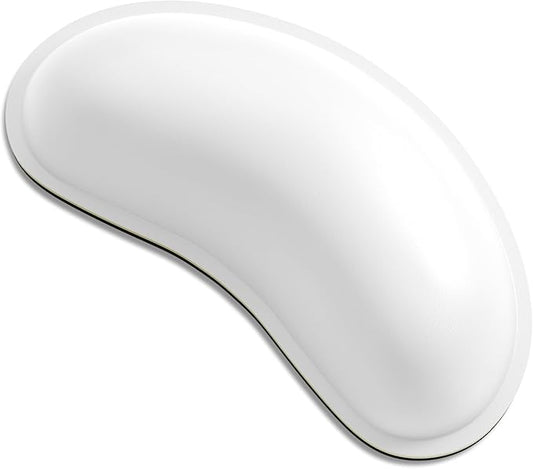 Dapesuom Mouse Wrist Rest, Ergonomic Memory Foam Mouse Wrist Support, Leather Hand Rest Pad Cushion for Gaming, Office, Laptop, Wireless Mouse, Men, Women, Pain Relief & Easy Typing, Ivory White