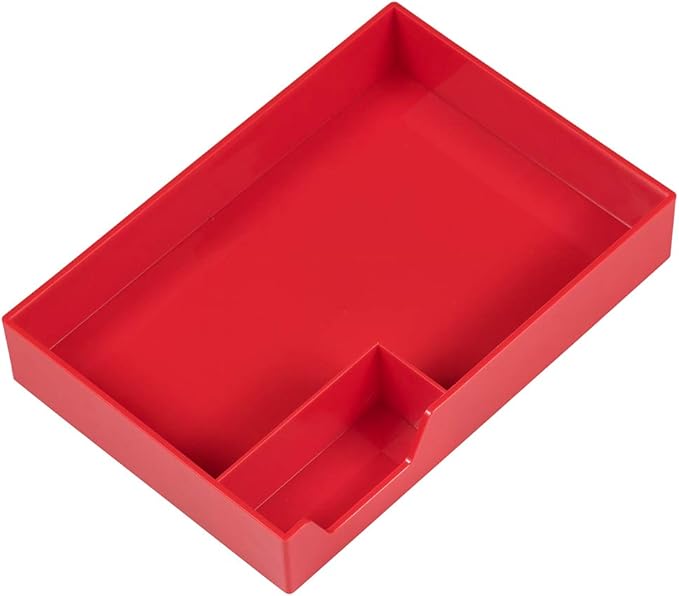 JAM PAPER Stackable Desktop Trays - Red - Office Desk Supply & Paper Organizer Set - 1 Top Tray & 2 Letter Trays/Pack