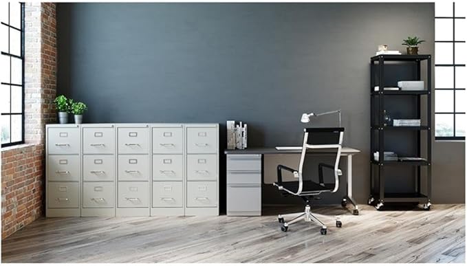 UrbanPro 3 Drawers 40.19" Vertical Light Gray Metal Filing Cabinet Lockable Pre-Assembled Stationary Letter Size for Home, Office