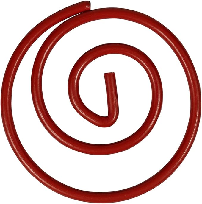 JAM PAPER Circular Paper Clips - Round Paperclips - Red - 50/Pack