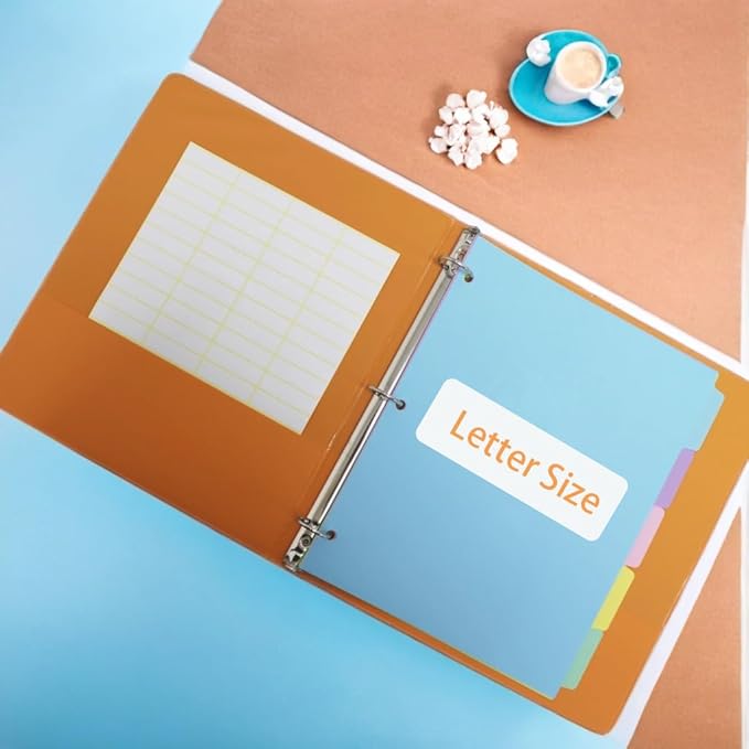 5 Tab Binder Dividers with Tabs,for 3 Ring Binder,Plastic File Dividers, Pastel Color,Letter Size,6 Sets