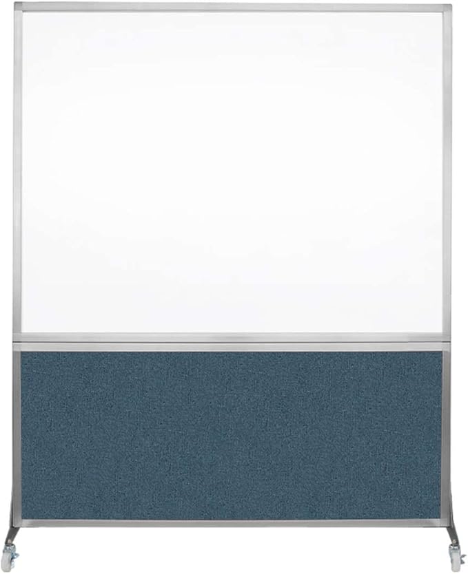 DivideWrite Mobile Whiteboard | Double Sided Dry Erase Board | Portable Office Cubicle Partition | Display for Classrooms, Conference Rooms, Meeting Areas and More | Caribbean Fabric 5' Wide x 6' Tall