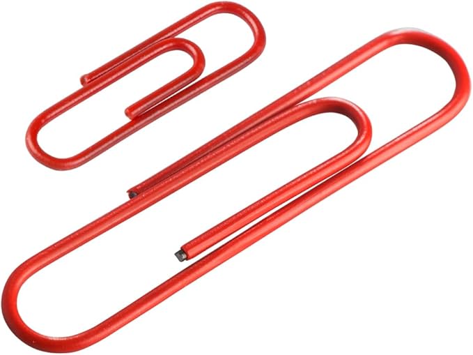 JAM PAPER Combo Pack Colorful Paper Clips - Standard & Jumbo - Red Paperclips - 1 Pack of 100 & 1 Pack of 75