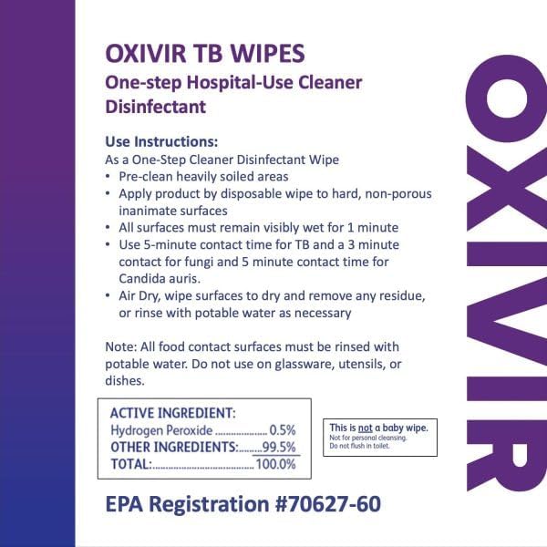 Oxivir Diversey Tb 5627427 Ready-to-Use Disinfectant Cleaning Wipes, Accelerated Hydrogen Peroxide, 11x12-Inch Extra Large Sheets, 160-Wipes, 1-Bucket