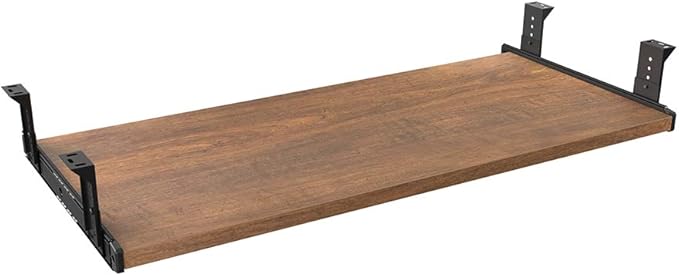 FRMSAET Furniture Accessories Office Product Suits Hardware 20/24/30 inches Keyboard Drawer Tray Wood Holder Under Desk Adjustable Height Platform. (30 inches, Brown)