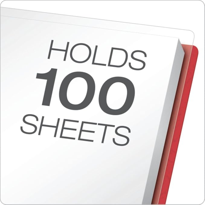 Oxford Clear Front Report Covers, Red, Letter Size, 25 per box (55811EE)