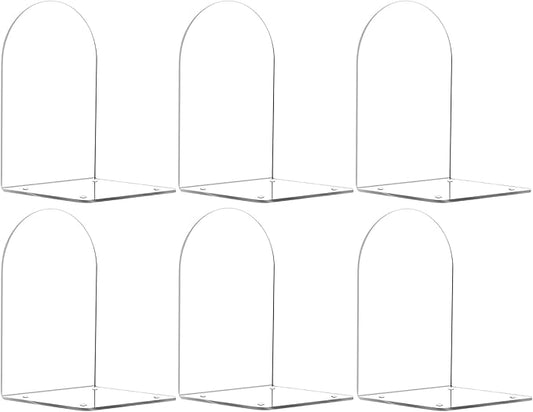 Adwikoso Book Ends for Shelves Clear Acrylic Bookends for Heavy Books Organizer Book Stopper to Hold Books for Home Office School and Desktop Decoration(Circular Arc) (6)