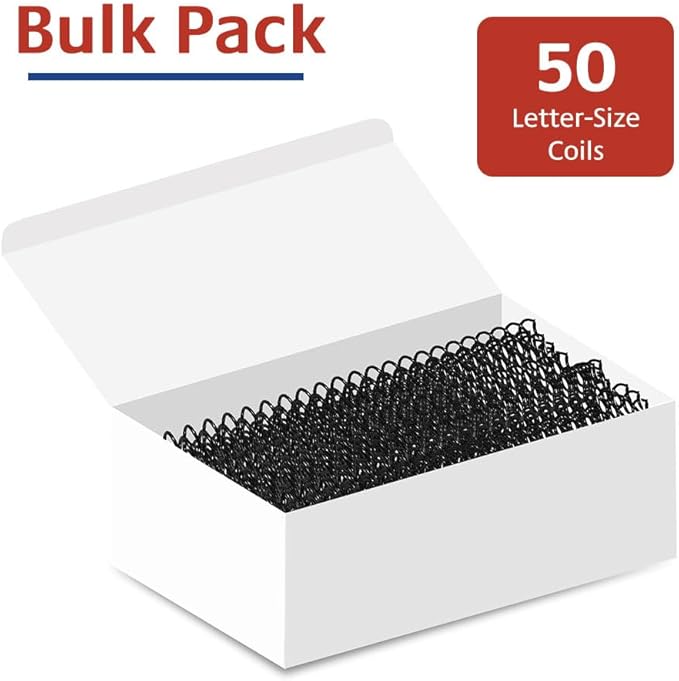 TruBind 38mm (1-1/2 in.) Spiral Binding Coils for Reports, Presentations and Proposals | 4:1 Pitch | 12 in. Length | Black | 330 Sheets Binding Capacity | 50 Pack