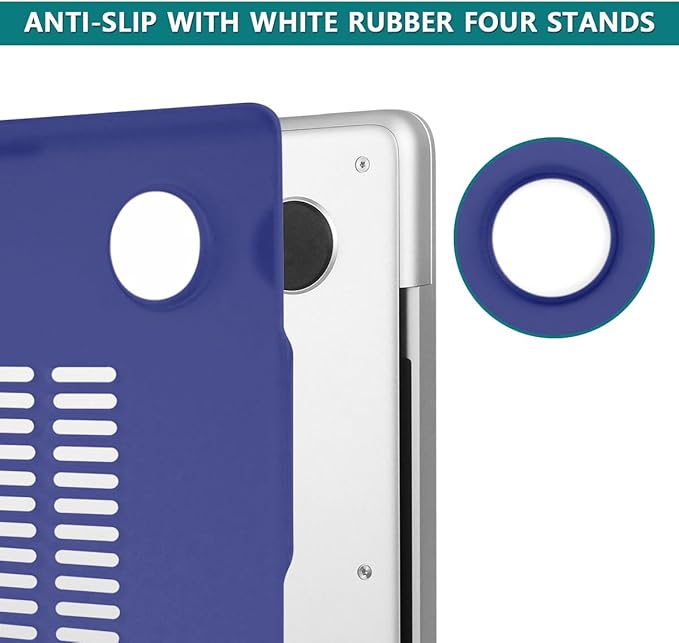 Teryeefi for MacBook Pro 16 Inch Case M4 M3 M2 M1 2025 2024-2021 Release A3403 A3186 A2485 A2780 A2991 Model, Matte PC Hard+Keyboard Cover+Screen Protector+Type C Adapter, Frosted Navy Blue