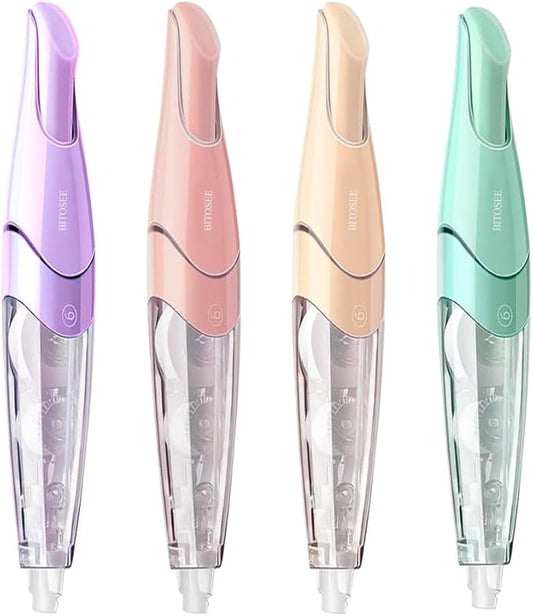White Correction Tape, Retractable Refillable Correction Tape, With Smooth Pull Out Tape Applicator, Aesthetic Cute Correction Pen for Office Supplies