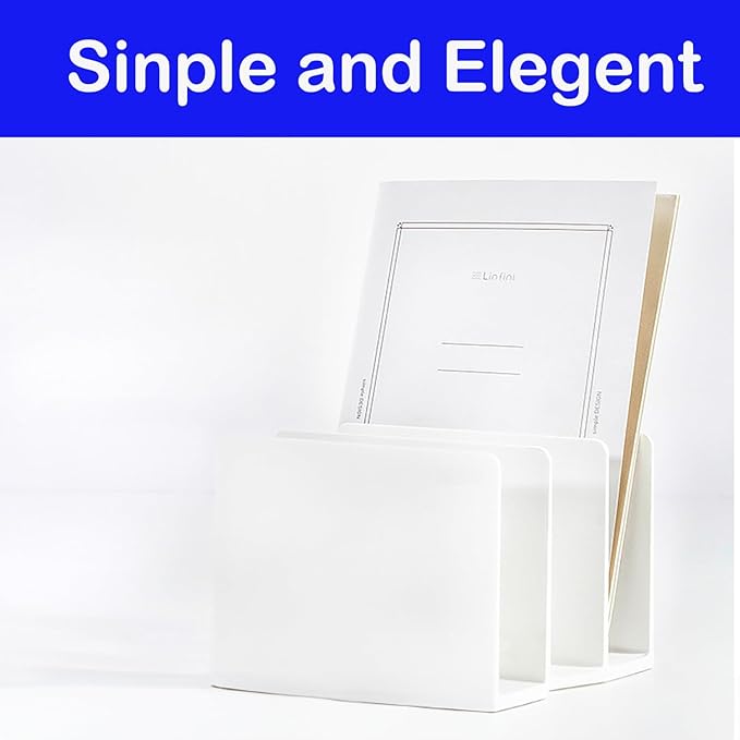 White Mail Desktop Mail Holder, 3 Sections, Plastic Note File Book Letter Paper Holder Sorter Office Accessories Organizer for Desk, 4.8 Inch High 6.38inch Wide 6.38 inch Long