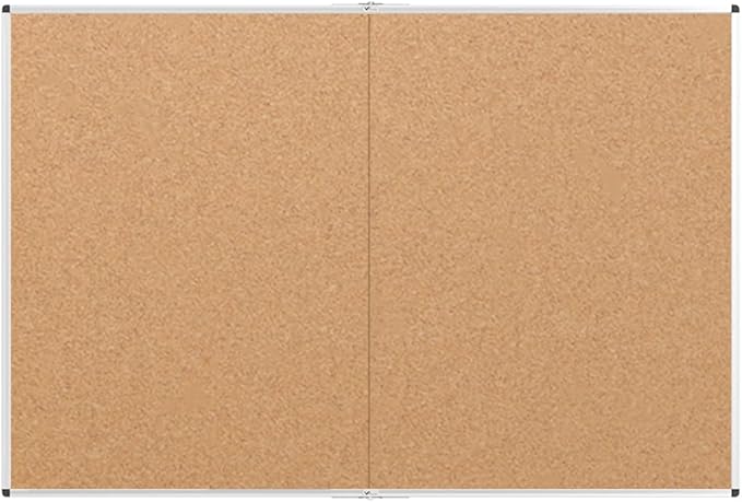 VIZ-PRO 60" x 48" Large Cork Bulletin Board, Foldable & Wall-Mounted Notice Pin Board with Silver Aluminum Frame, for School Home Office - 5' x 4' Corkboard