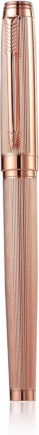 Rollerball Pen for Men Women Luxury Metal Executive Pens Home Office Use with Black Ink 0.7mm G2 (Nice Rosegold)