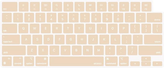 MOSISO Keyboard Cover Skin Compatible with MacBook Air 15 inch M3 A3114 M2 A2941/Air 13.6 A3113 A2681/Pro 14/16 M4 M3 M2 M1, Apricot