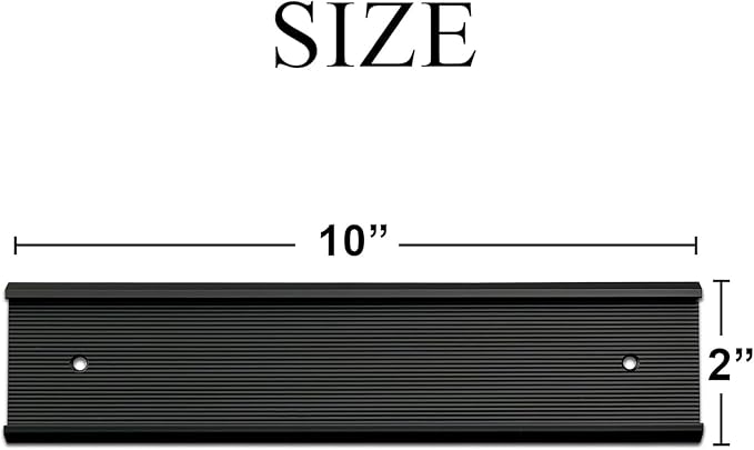 10 Pack 2” x 10” Aluminum Name Plate Holders for Door or Wall, Office Wall Mount Name Plate Holder with Textured Design and Double Sided Tape, for Office, Business, Meeting Room (Black)