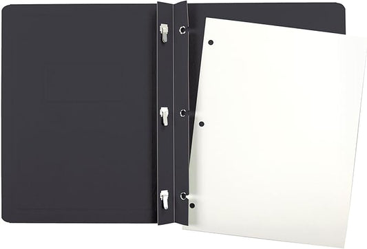 Oxford Title Panel and Border Front Report Covers, Black, Letter Size, 25 per Box, (52506EE)