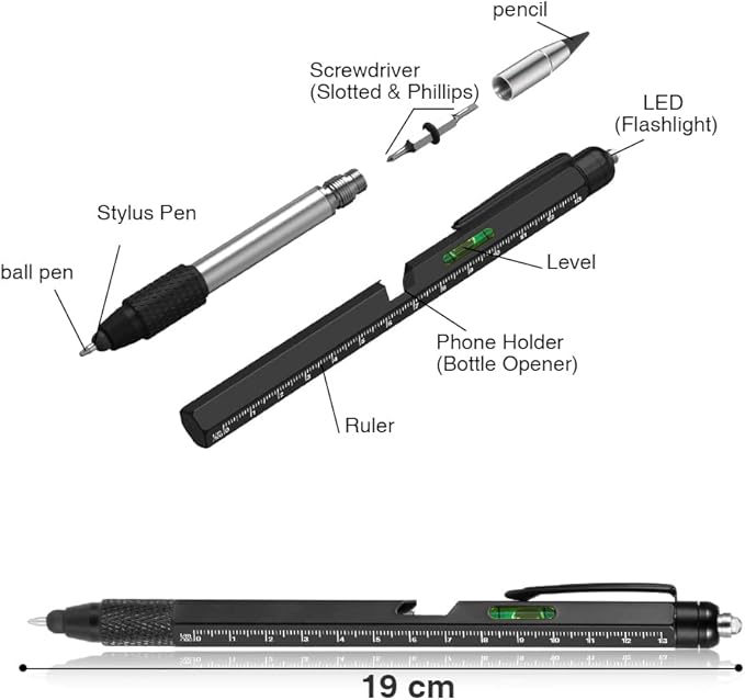 Dad Gifts for Fathers Day, 2PCS Multitool Pen, Stocking Stuffers for Mens Gifts for Him Husband, Father's Day for dad, Birthday for Men, Tools Cool Gadgets,Office Gift
